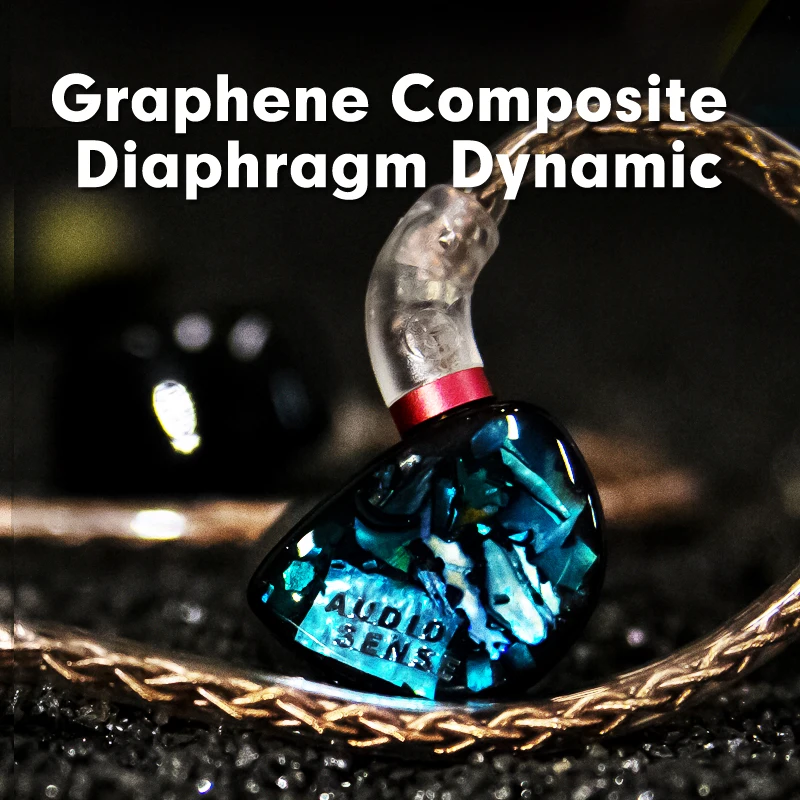 Graphene Composite Diaphragm Dynamic Earphone IEMs with Detachable MMCX Cable 3D Printing Resin Shell