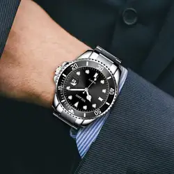 Для мужчин s Rolex_Watch Элитный бренд Модные Для мужчин Нержавеющая сталь Водонепроницаемый наручные часы с датой Повседневное деловые