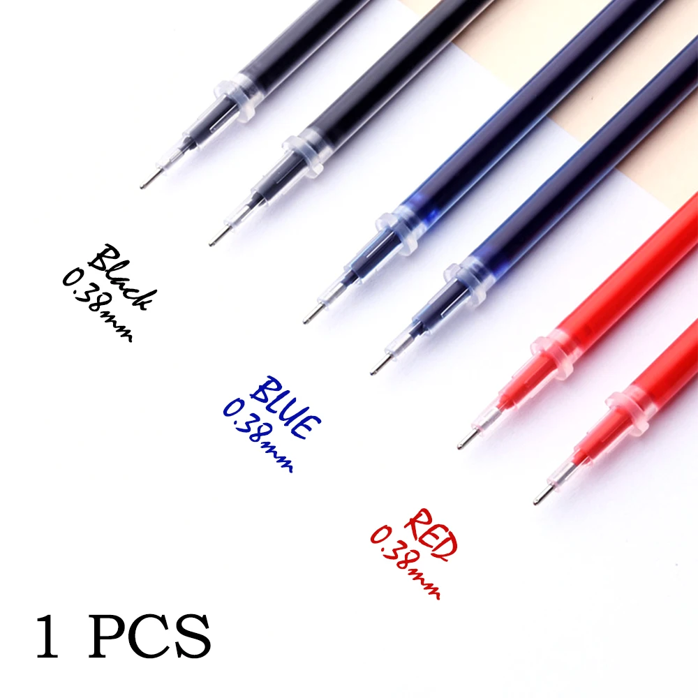 0.38mm 1pcs/bag Gel Pen Refill Office Signature Rods Red Blue Black Ink Refill Office School Stationery Writing Supplies 20pcs set 0 7mm ballpoint pen refill black red blue 3 colors office supplies escolar writing pen high quality mb roller pen