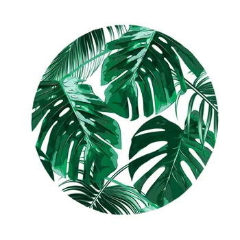 

80x80Cm Green Plant Round Carpet Ground Mats Felt Floor Rug Living Room Area Mat