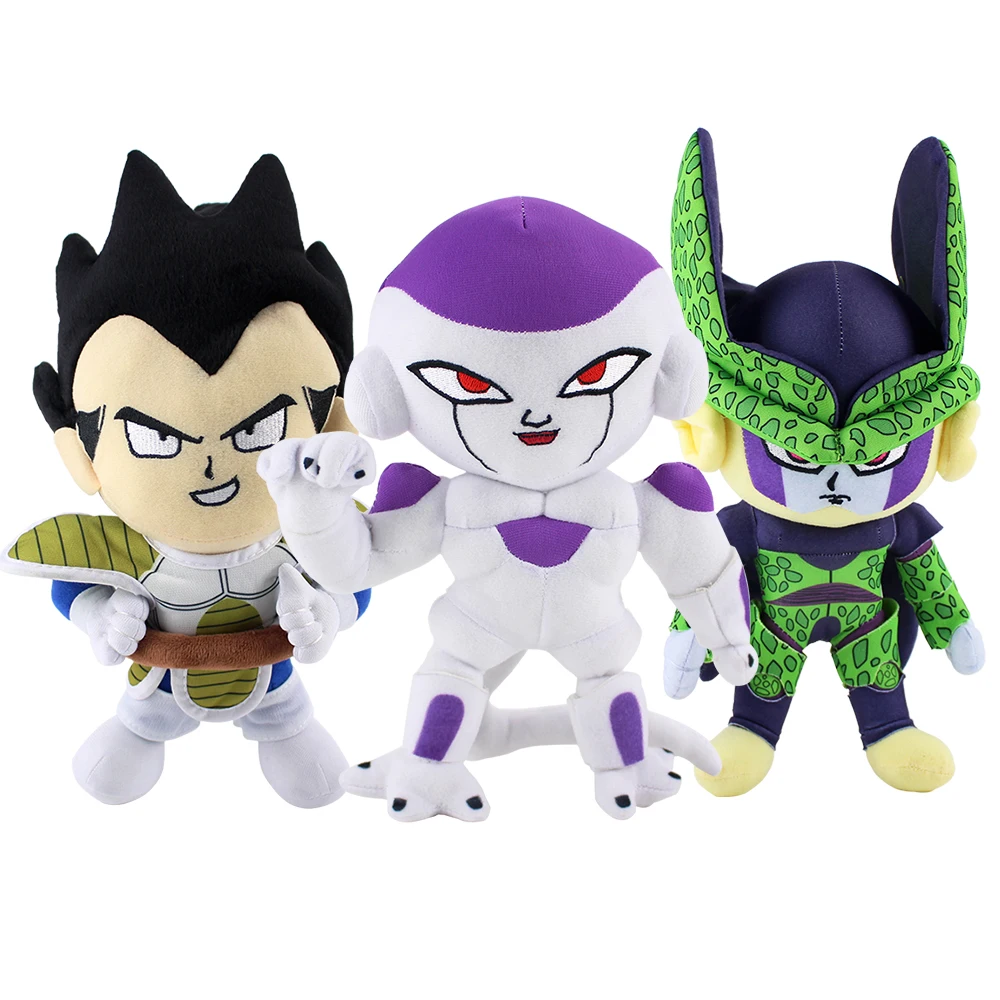 25 см 3 стиля Dragon ball Z Vegeta Frieza Cell Плюшевые игрушки Мягкая кукла мультфильм Аниме фигурки подарки на Рождество и день рождения - Цвет: 3PCS