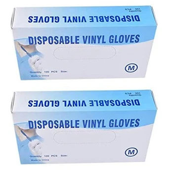 

200 Pcs Disposable Latex Gloves White Non-Slip Acid and Alkali Laboratory Rubber Latex Gloves Household Cleaning Supplies