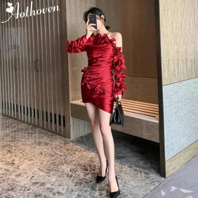 

2019 Autumn Sexy Party Bodycon Dresses Women Red Off the Shoulder Halter Pencil Dresses Vintage Bandage Bow Wrap Dress Vestidos