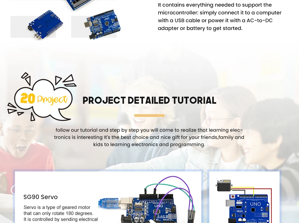 Супер стартовый набор для Arduino UNO R3 с компакт-диском обучающий Электронный Набор DIY с обучающим паровым набором детский подарок