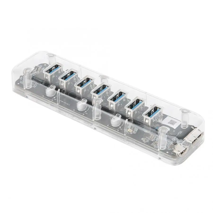 ORICO F7U USB3.0 type-A прозрачный 7-портовый 5 Гбит/с Настольный концентратор ноутбук 1 до 7 удлинитель