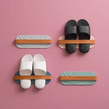 

Bathroom slippers wall-mounted toilet shoe rack door toilet shoe storage storage space-saving ornaments drain