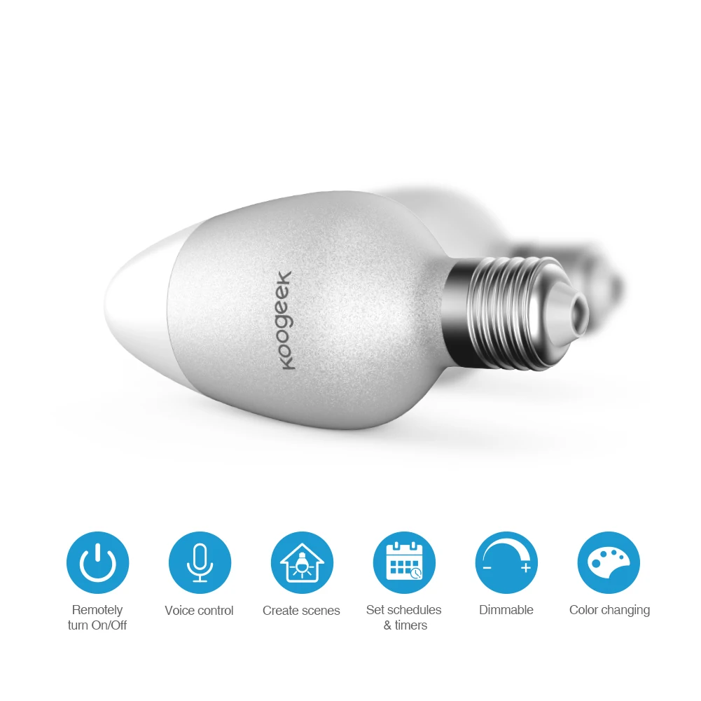 Koogeek 8W WiFi умный светильник лампочка для Apple HomeKit E26 СИД 16 миллионов Цвета лампа
