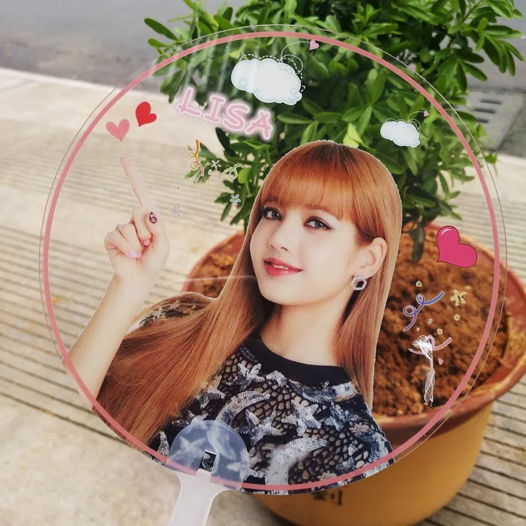 KPOP BlackPink New Album Kill This Love PVC Transparent Round Fans Summer Gift Party Decoration JISOO LISA JENNIE LXX191