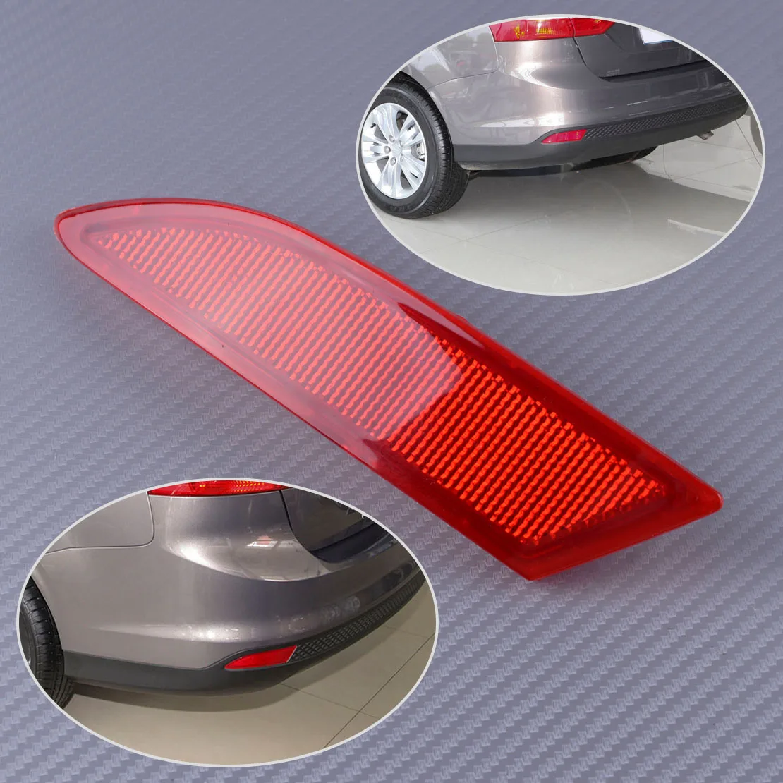 

DWCX New 19x4.2cm Plastic Red Car Left Rear Bumper Reflector BM51515COAE Fit For Ford Focus 2012 2013 2014 2015