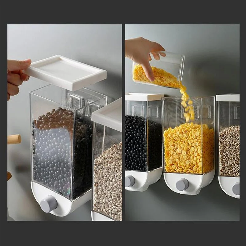 SM SunniMix Contenitori per alimenti secchi Contenitori con triplicare contenitore Organizzatore per espositori per snack Bianco dispenser per cereali 