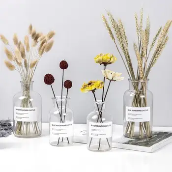 

European Style Glass Vase Ins Wind Hydroponic Vase Dried Flower Small Vase Living Room Home Decoration Ornaments