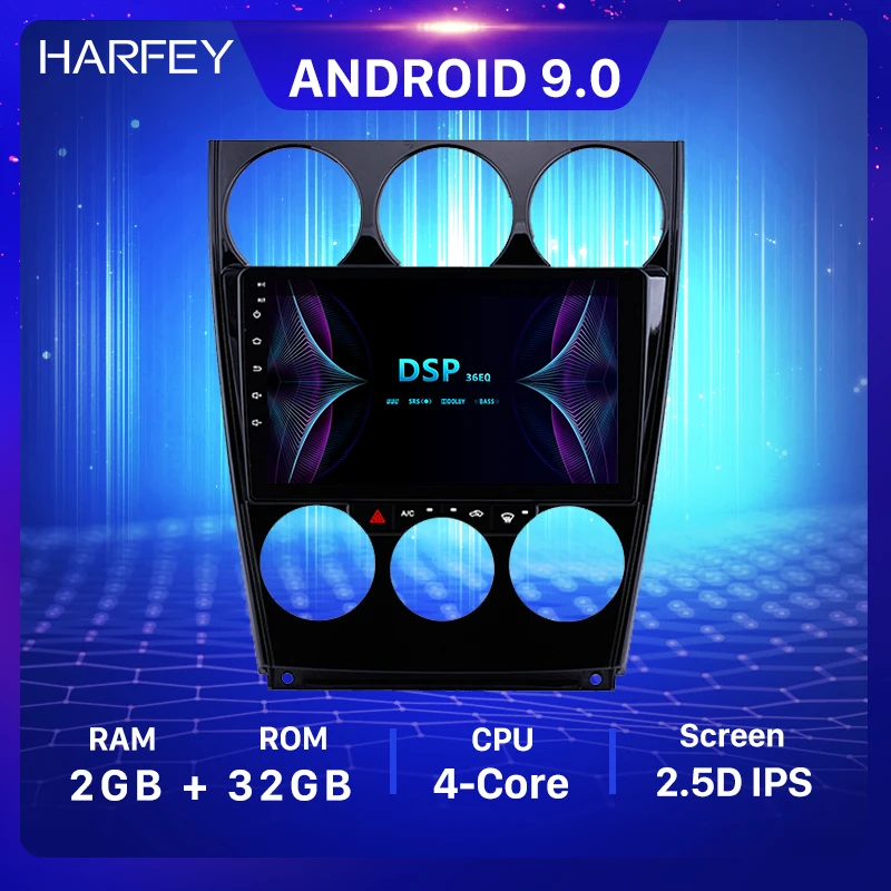 Автомобильный GPS радиоприемник Harfey 9 дюймов Android 0 для старой Mazda 6 2004 2015 HD сенсорный