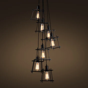 

3 / 5 / 8 Head Modern Home Black Metal Decoration Ceiling Lamps Iron Cage Light Dinging Light Bar / Cage Lights Free Shipping