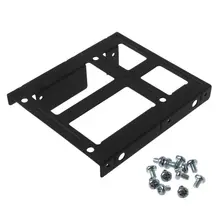 Double support de montage de disque dur en métal noir, de 2.5 "à 3.5", 2x2.5 "à 3.5", pour HDD/SSD, caddie avec vis