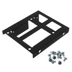Double support de montage de disque dur en métal noir, de 2.5 "à 3.5", 2x2.5 "à 3.5", pour HDD/SSD, caddie avec vis 