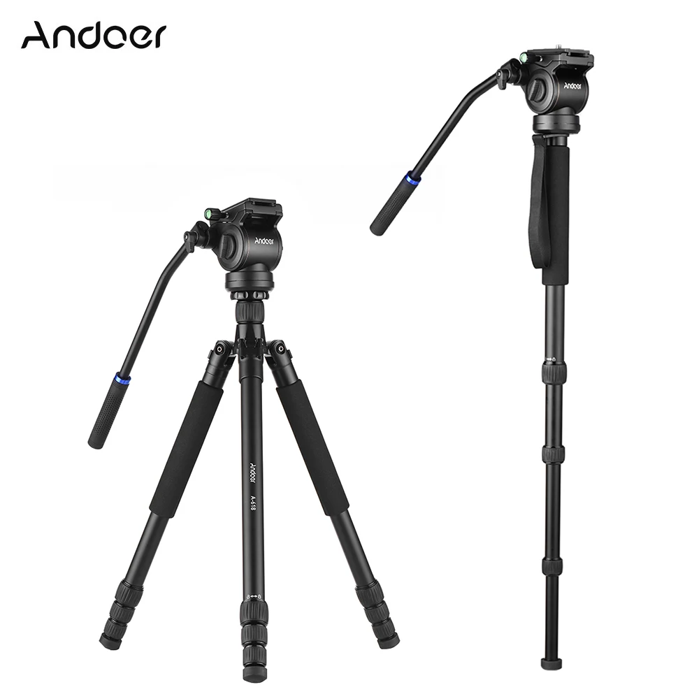 

Andoer Multi-functional Camera Tripod Video Monopod with Head Support Low Angle Macro Panoramic Photography Shooting