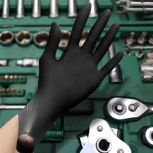 Промышленные одноразовые перчатки, текстурированные, без порошка, нестерильный одноразовый Нитриловый черный перчатки A1