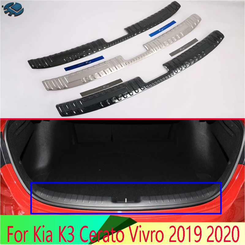 

For Kia K3 Cerato Vivro 2019 2020 Car Accessories Stainless Steel Rear Trunk Scuff Plate Door Sill Cover Molding Garnish