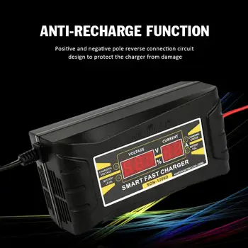 

EU/US 12V 6A Smart Fast Charger With LCD Display Intelligent Fast Power Charging Wet Dry Lead Acid Battery For Car Motorcycle