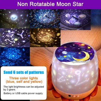 

Starry Sky Multifunctional Home Decor Birthday LED Projection Lamp USB Rechargeable Bedside Adjustable Brightness Night Light