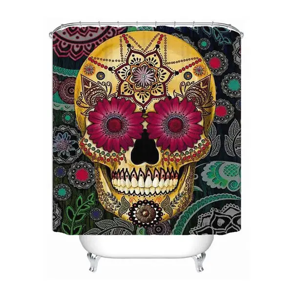 Shower Curtain Пользовательский классный пиратский череп винтажный Душ Ванна занавес Mildewproof водонепроницаемый полиэстер различных размеров#0421-21-11 - Цвет: Shower Curtain
