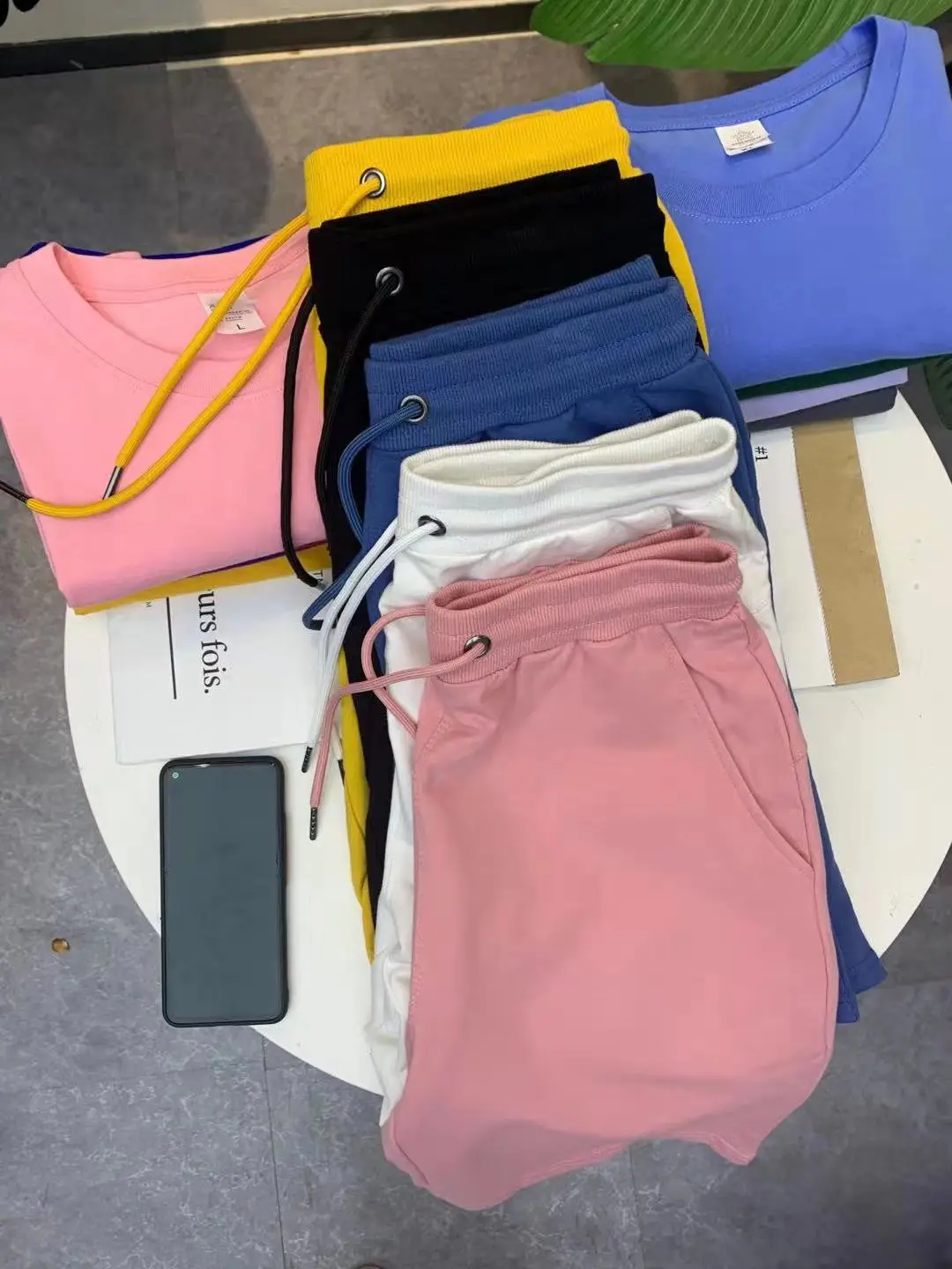 40KG-100KG Summer New 100% Cotton Soft Men’s Drawstring Waist Black White Yellow Pink Casual Shorts maamgic sweat shorts