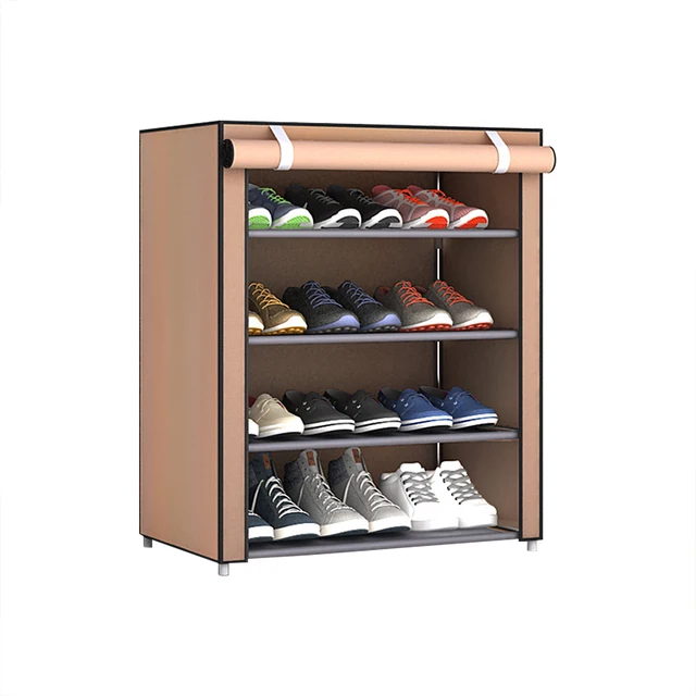 4/5/6/8/10 Layers Shoes Rack with Dustproof Cloth Non-Woven Fabric Shoe Stands Organizer Closet Home Shoes Storage Holder Shelf 30x60x72cm