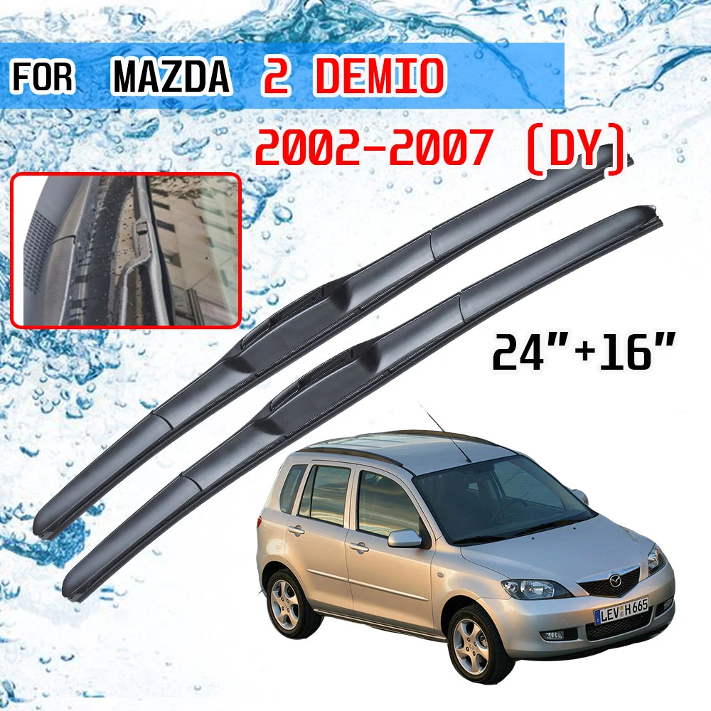Accesorios para Mazda 2, 2003, 2004, 2005, 2006, 2007 DY, limpiaparabrisas delantero, escobillas, cortador, gancho tipo U J|Limpiaparabrisas| - AliExpress