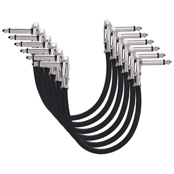 

6Pcs 1/4 Inch Guitar Effect Pedal Instrument Patch Cable - 6 Inch