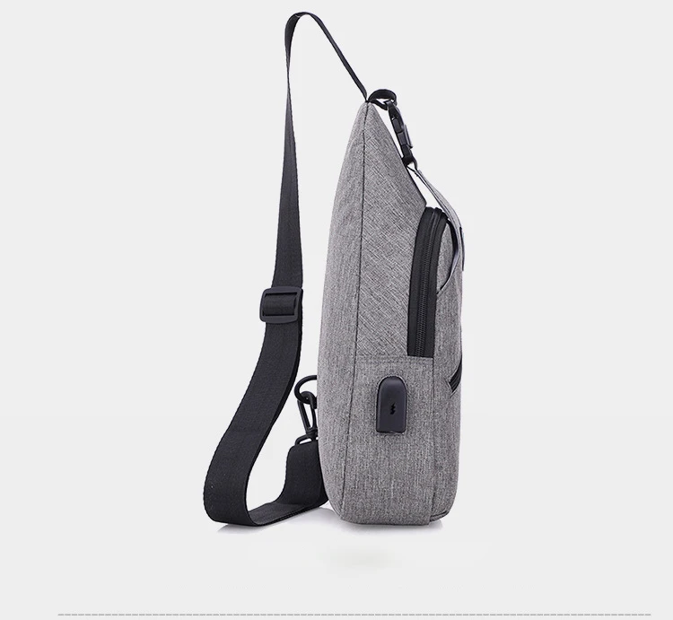 KUBUG USB Charging Men's Chest Bag Pack Sling Bag Crossbody Bag Earphone Casual Sports Bag Outdoor Travel Sports Shoulder Bag