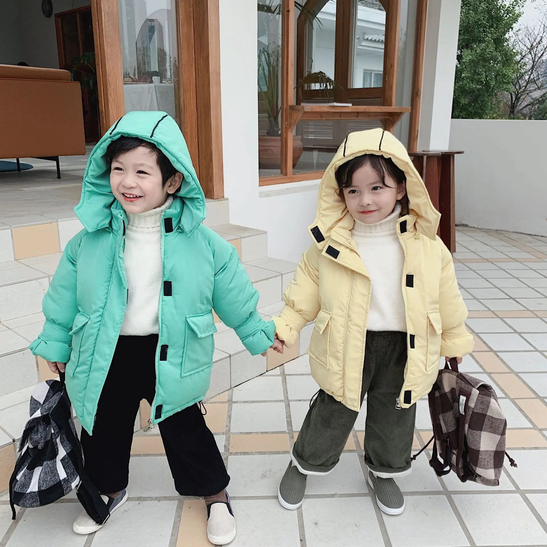 Детские штаны для отдыха г. Зимние корейские свободные штаны из чистого бархата для детей, девочек и мальчиков, зимняя одежда для маленьких девочек