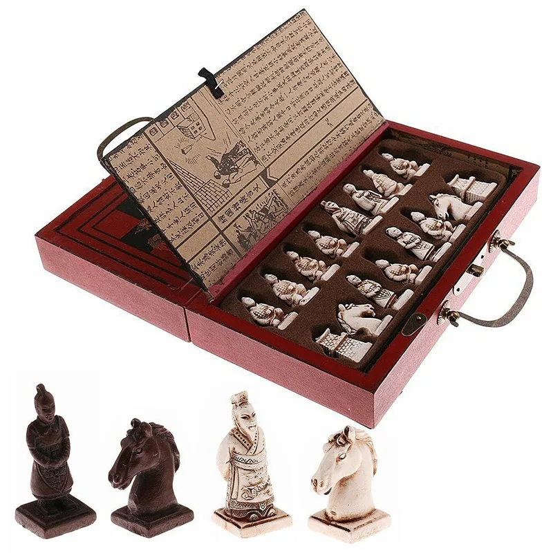 Wooden Antique Chinese Chess Pieces Set Board Game Family Leisure Toys Parent-child Gift Collectibles | Спорт и развлечения