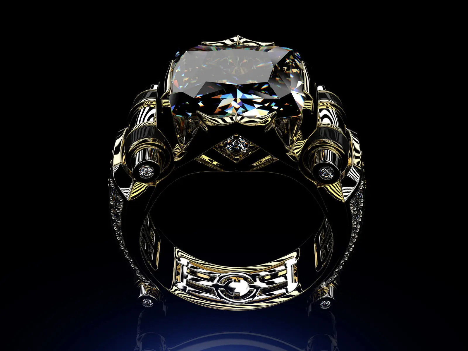 Горячая Распродажа, двухцветное циркониевое желтое Золотое кольцо в стиле хип-хоп для женщин и мужчин, обручальное кольцо, новинка