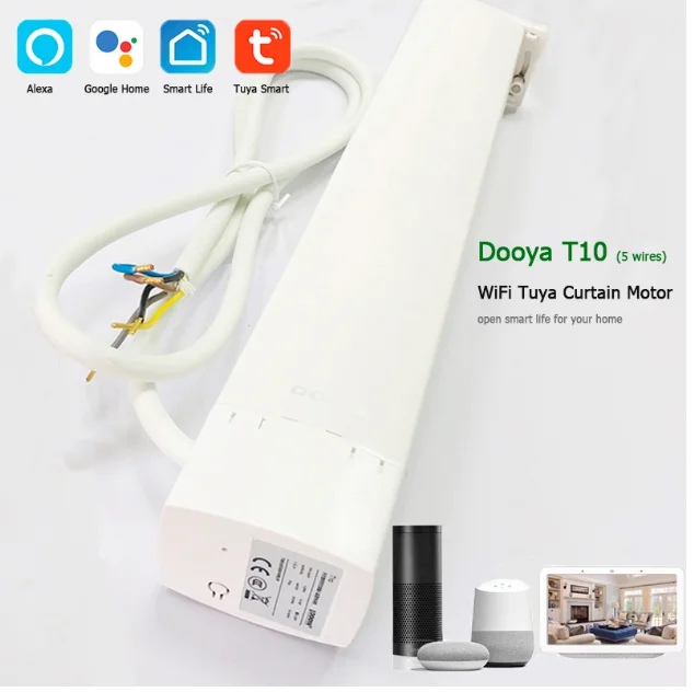 

Dooya T10 Wifi Tuya Curtain Motor ,Alexa Google Home Smart Life App Voice Control Rf433mhz