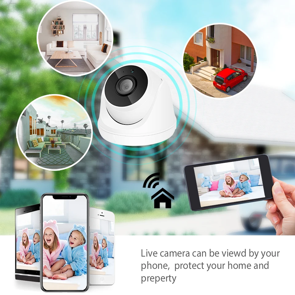 Домашняя беспроводная система видеонаблюдения Комплект 1080P 2MP HD WIFI камера камер
