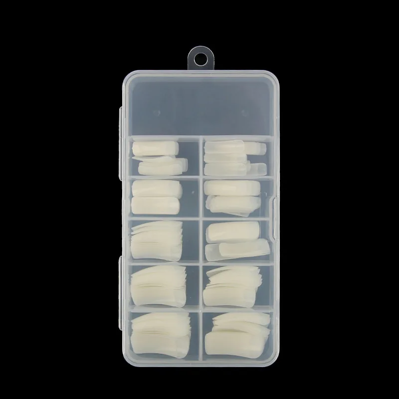 

100PCS Professional Artificial Acrylic Nail Tips Thin Natural Color Fake Nail Design Sticker Tool DIY With PP Box Nail Practice