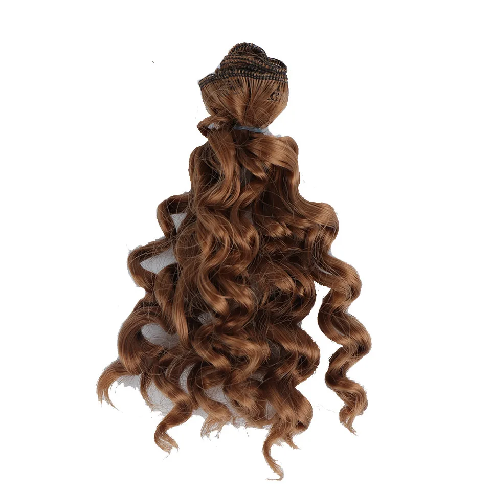 Bybrana BJD парики 15 см* 100 см черный Золотой коричневый серебряный цвет короткие вьющиеся волосы для 1/3 1/4 куклы DIY