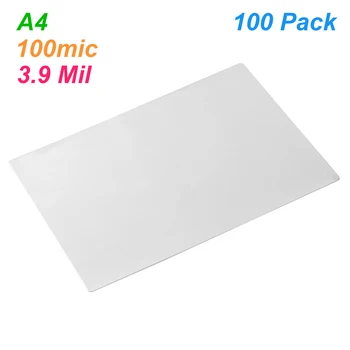 

A4 Laminating Film Pouches Protection Sheet 3.9mil 100pc/set for Photo Paper Document Laminating Home Office Supply