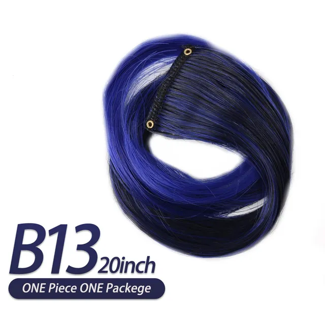 AIYEE Hair Extensions Pure RainBow Hairpiece Clip In Hair Piece Synthetic Long Straight Ombre Pink Red Rainbow Hair Piece b13