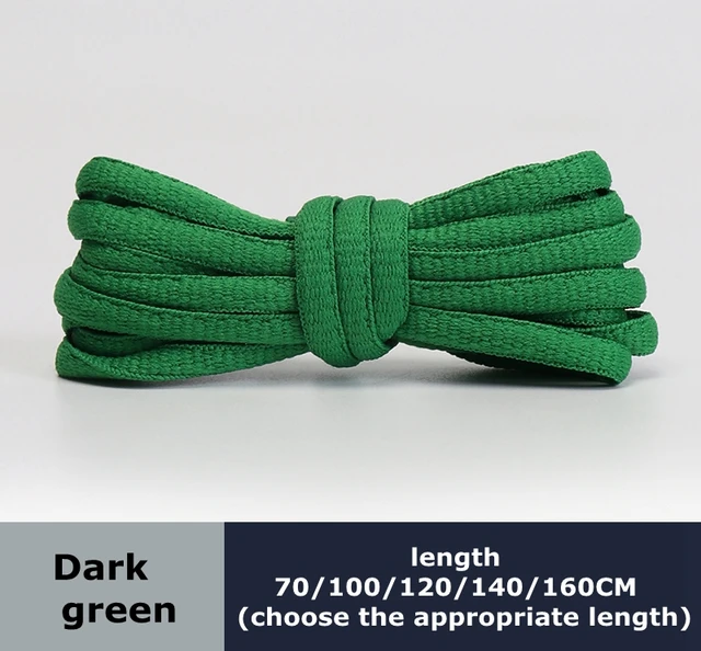Men's and women's sports shoelaces color flat semicircular shoelace Suitable for all shoes Round laces 23 colors 1 pair Dark green