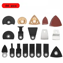 Lames de scie multifonctions en acier au carbone, outil oscillant, accessoires pour MKT, 66 pièces