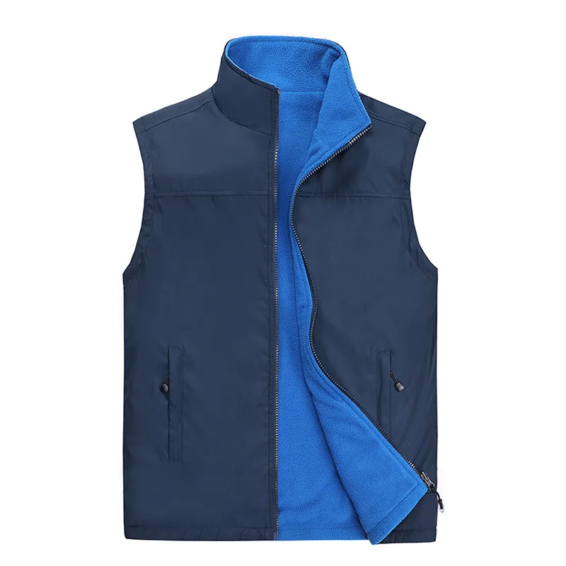 MRMT 2025 Brand New Men's Vest Fleece Jacket Trend Middle Aged  Elderly Plus Velvet Warm Vest Dad Cotton Waistcoat Vest 2