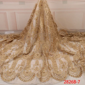 

African lace fabric French lace Nigerian 2019 Hot Sale Tulle Lace Fabric High Quality French Lace Fabric Embroidery YA2826B-7