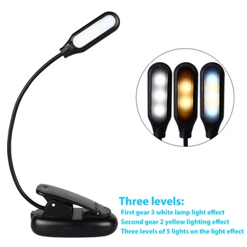 

Mini Adjustable Flexible Clip-on Bright Booklight LED Travel Book Reading Lamp Folding LED Night Lamp For Reader Bedroom Lights