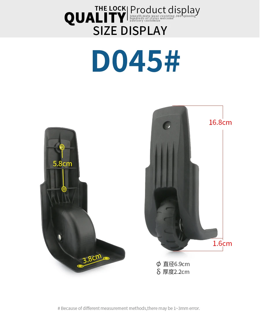 Luggage bag wheels suitcase accessorie repair password box casters suitcase parts replacement black luggage casters wheels