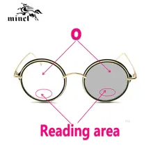 MINCL, мужские, женские, круглые очки для чтения, бифокальные, дальние расстояния от солнца, фотохромные очки, очки для дальнозоркости, диоптрий+ 150+ 200 с коробкой NX