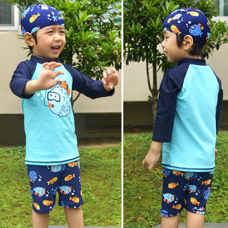 

Bathing Suit Children Korean-style Boy Cute Comfortable Fashion Piece Split Type Tour Bathing Suit Boxer Sun-resistant Swimsuit