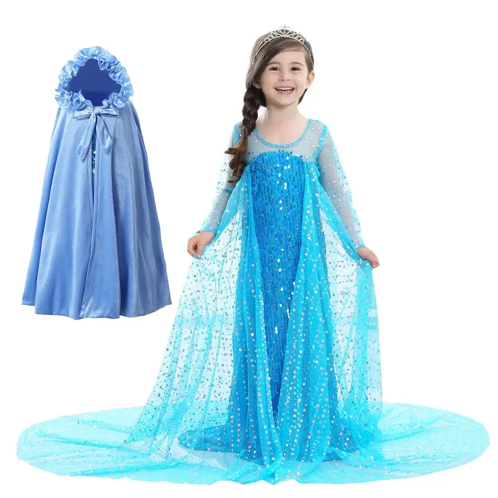 

Halloween Costumes for Kids Cartoon Characters Children Parties Outfits Promotion High Quality Girls Princess Anna Elsa Costume