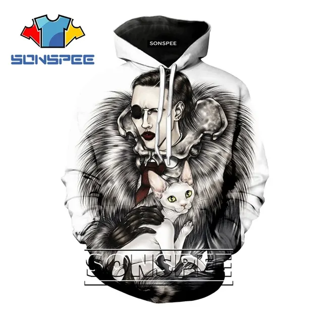 Sonspee Boys Girls Teens 3d Print Hoodie Punk Anime Hip Hop Rock Marilyn Manson Sweatshirt Long Sleeve Harajuku Kid Clothes C189 Matching Family Outfits Aliexpress