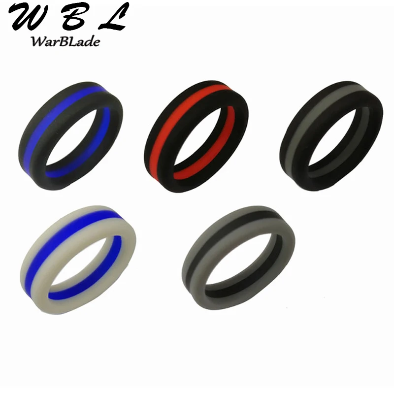 Warblade Colorful Three Layered Silicone Ring Wedding Rings For Men